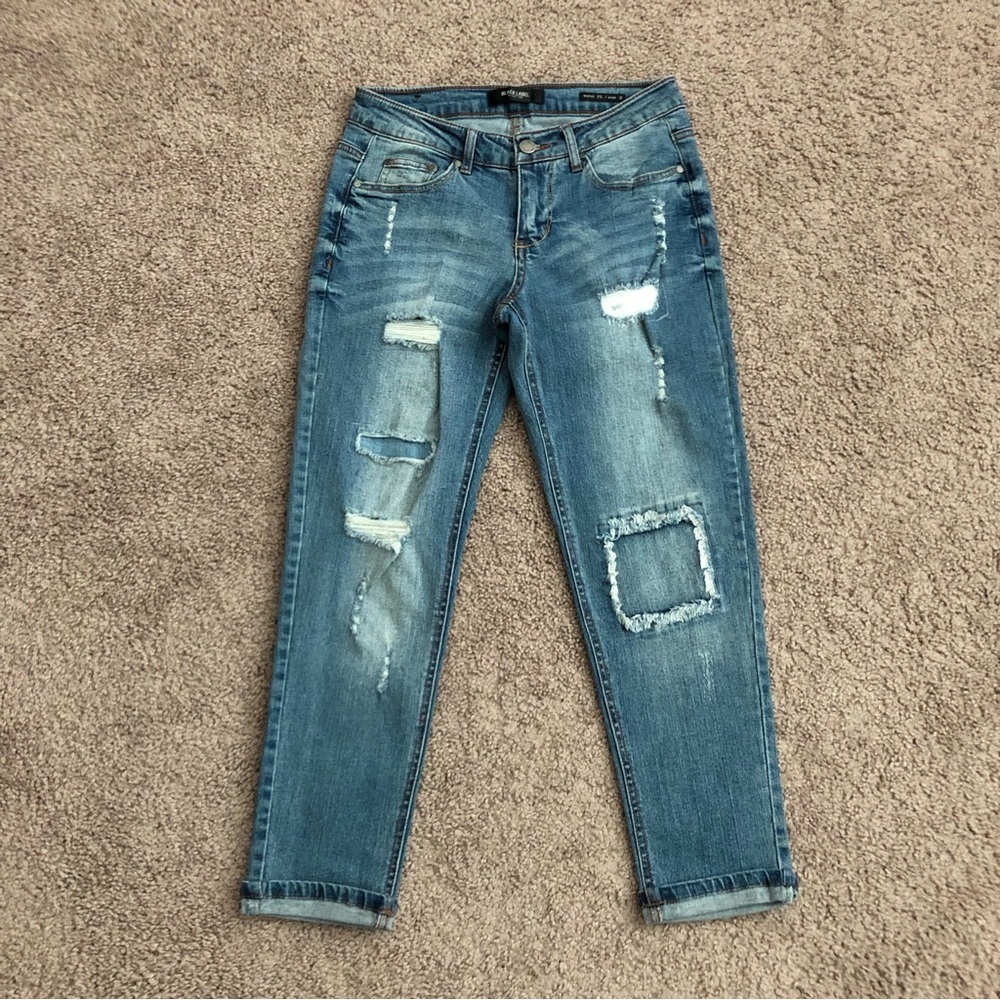 Black Label C’est Toi Distressed Patch Denim Jeans 0/25